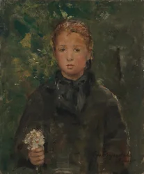 Portrait of a Girl with a Bunch of Flowers